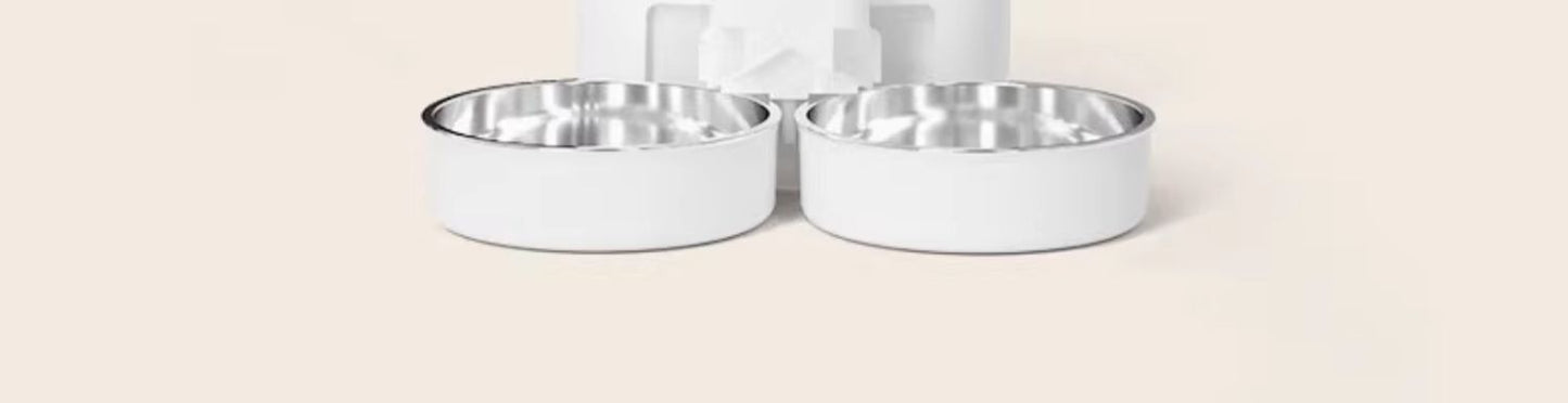 Papifeed Double Bowl Automatic Feeder Cat Dog Food Pet Timing Visual Intelligent Feeding Machine Large Capacity