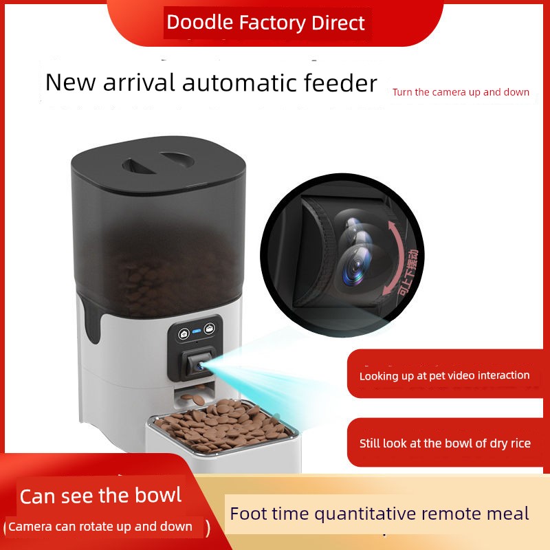 Papifeed Double Bowl Automatic Feeder Cat Dog Food Pet Timing Visual Intelligent Feeding Machine Large Capacity