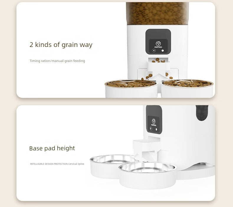 Papifeed Double Bowl Automatic Feeder Cat Dog Food Pet Timing Visual Intelligent Feeding Machine Large Capacity