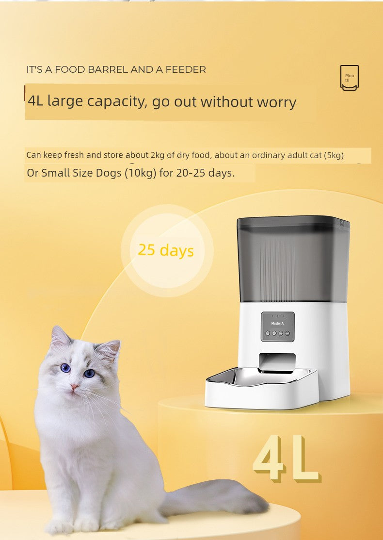 AI Master Pet Intelligence Automatic Pet Feeder Cat Food Dog Food Timing Quantitative Feeding Machine Feeding Machine Pet Supplies